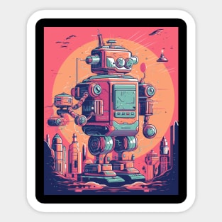 Retro-Futuristic Robots Sticker